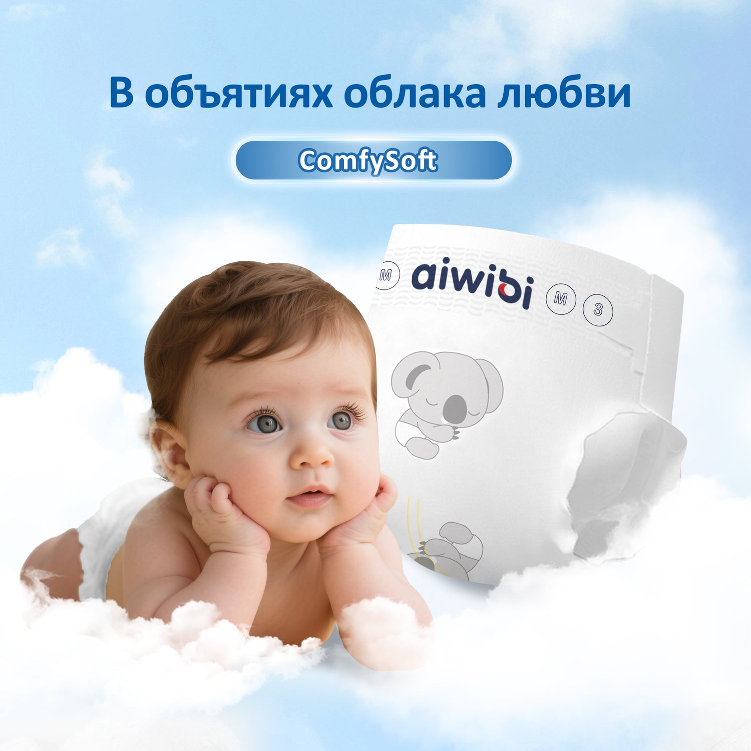 Удобные мягкие детские подгузники Comfy Soft